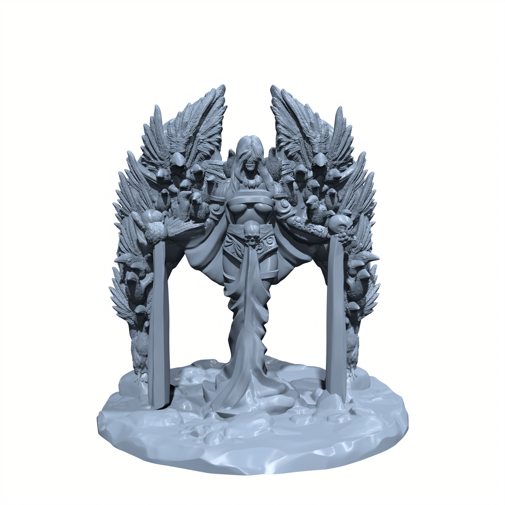 Seraphina, the Raven Crone | Raven Witch | Raven Queen Miniature for Tabletop games like D&D and War Gaming