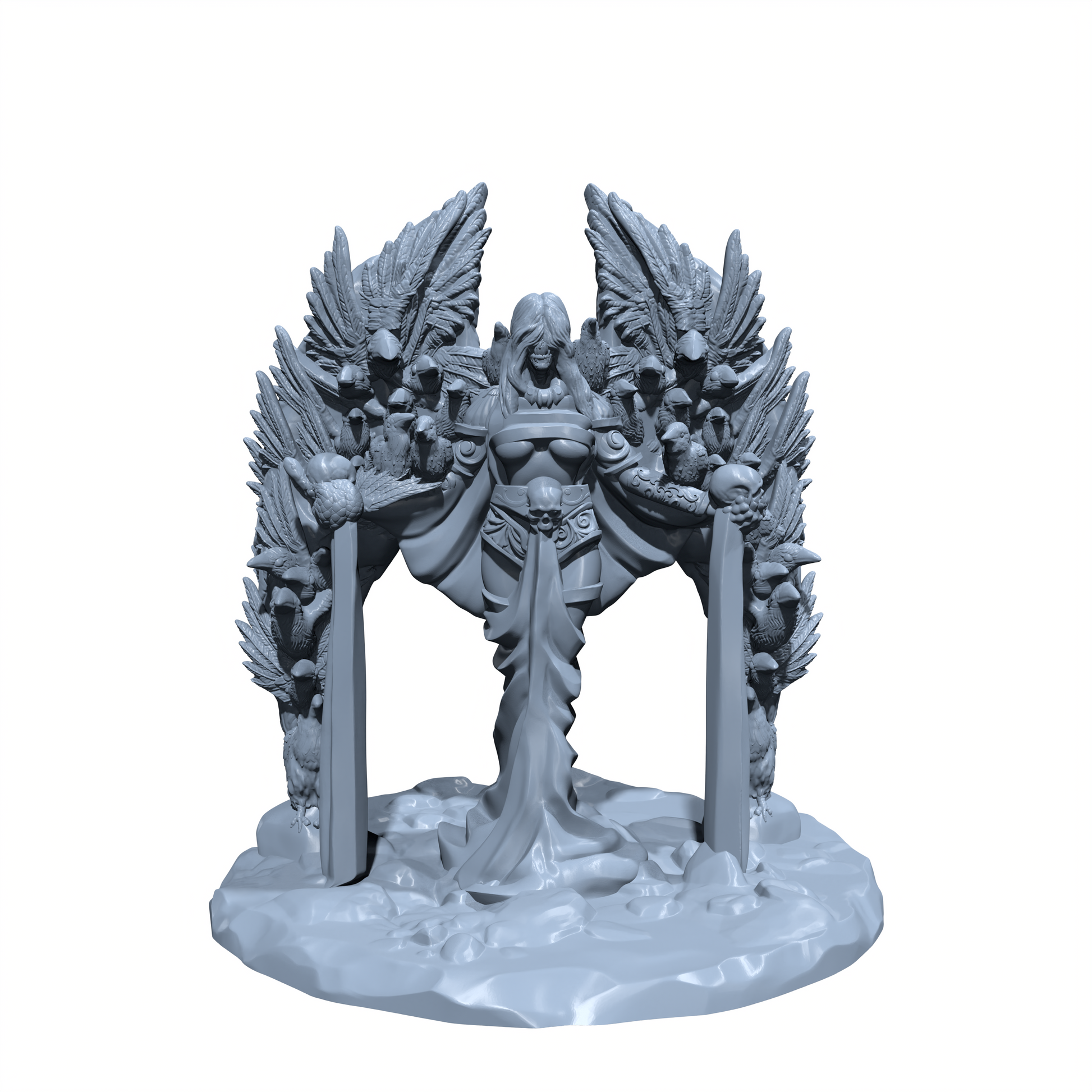 Seraphina, the Raven Crone | Raven Witch | Raven Queen Miniature for Tabletop games like D&D and War Gaming