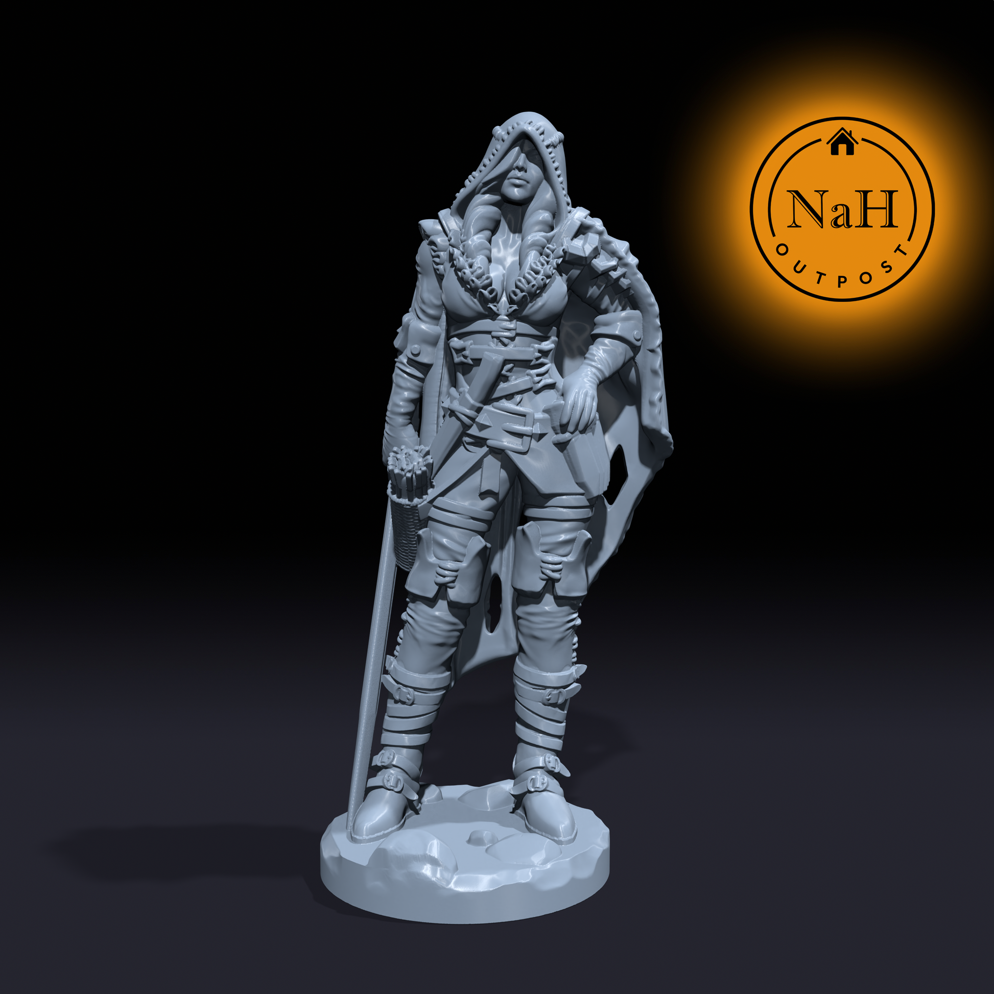 Elara Redcloak | The Grimm Huntress | Red the Hooded Lycan Slayer | Ranger Miniature for Tabletop games like D&D and War Gaming