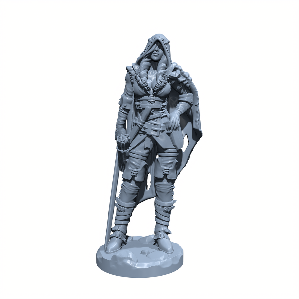 Elara Redcloak | The Grimm Huntress | Red the Hooded Lycan Slayer | Ranger Miniature for Tabletop games like D&D and War Gaming