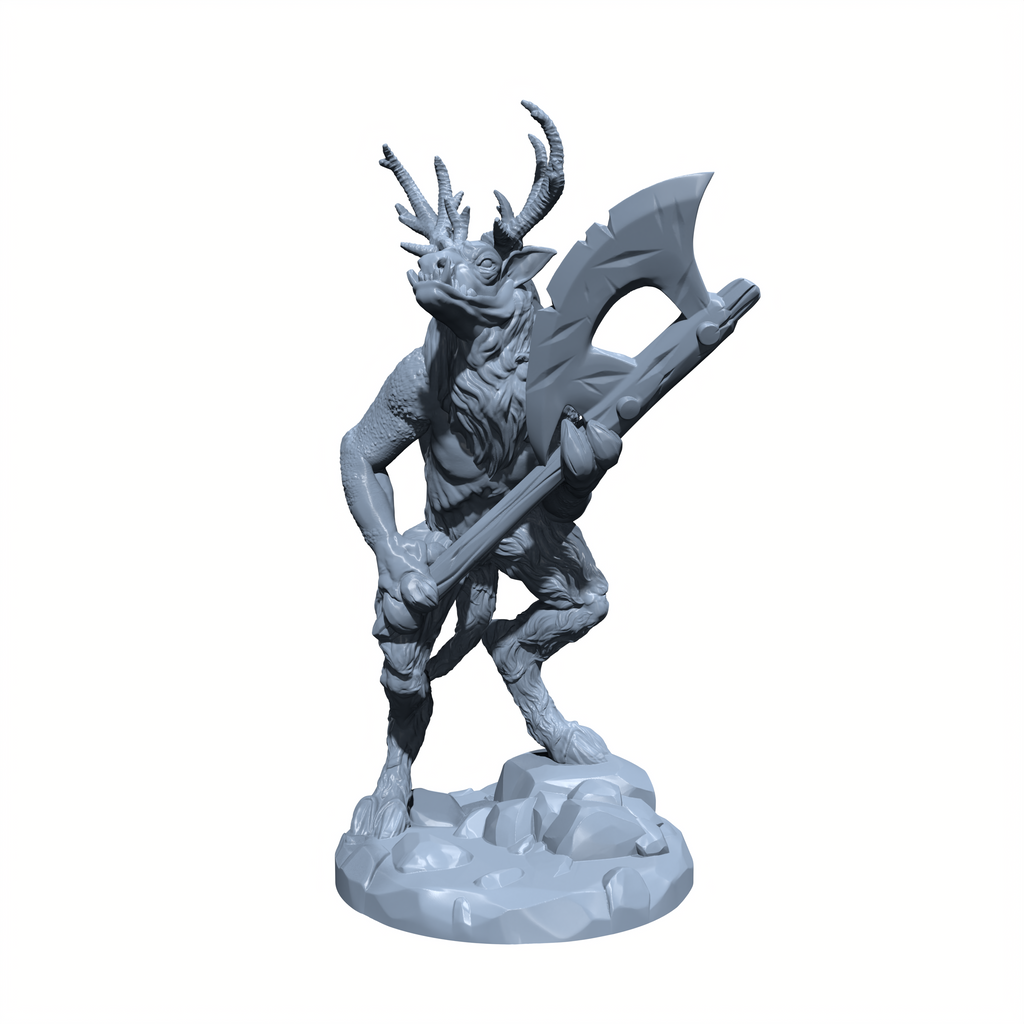 Hoarfrost, the Winter Beast | Werereindeer | Reindeer Minotaur | Miniature for Tabletop games like D&D and War Gaming