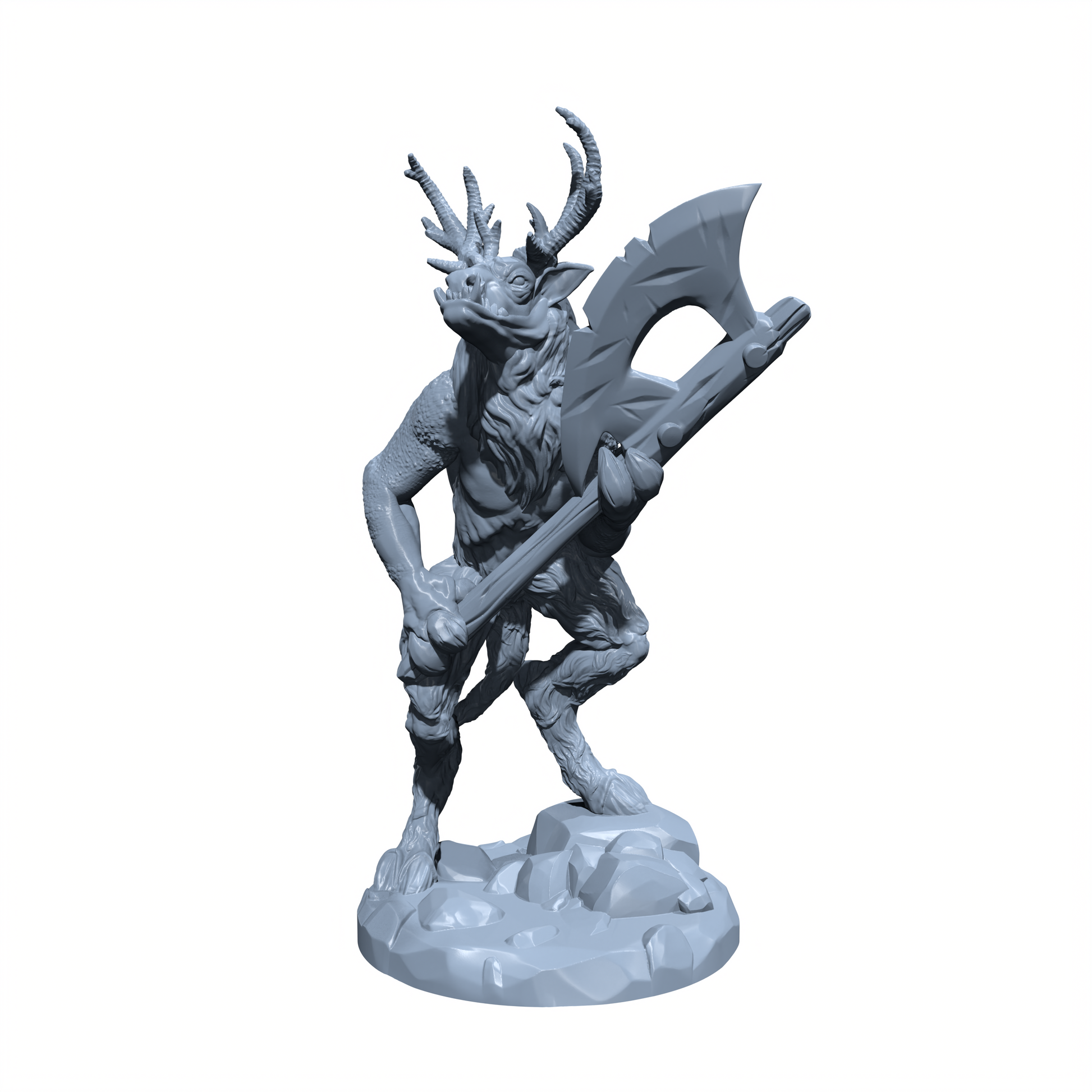 Hoarfrost, the Winter Beast | Werereindeer | Reindeer Minotaur | Miniature for Tabletop games like D&D and War Gaming