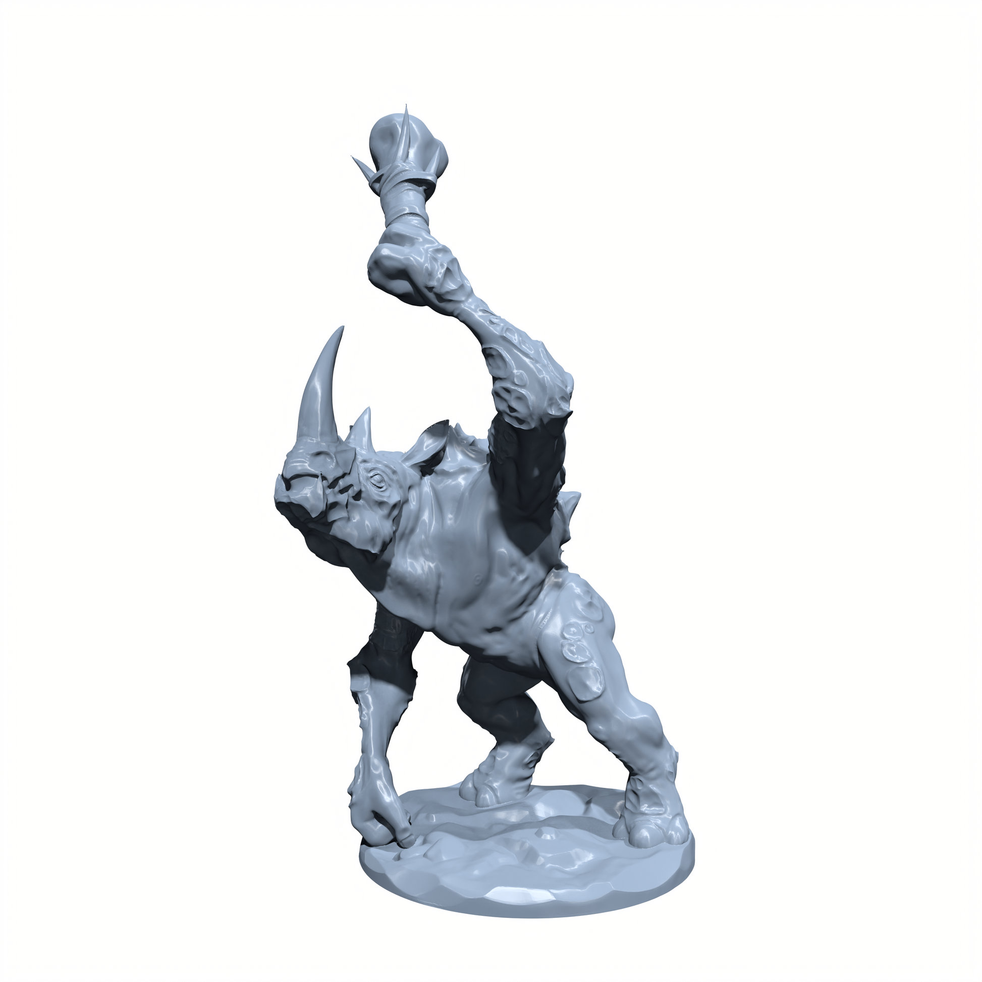 Krushhorn, the Wild Charger | Rhino-Man | Rhinofolk  Miniature for Tabletop games like D&D and War Gaming