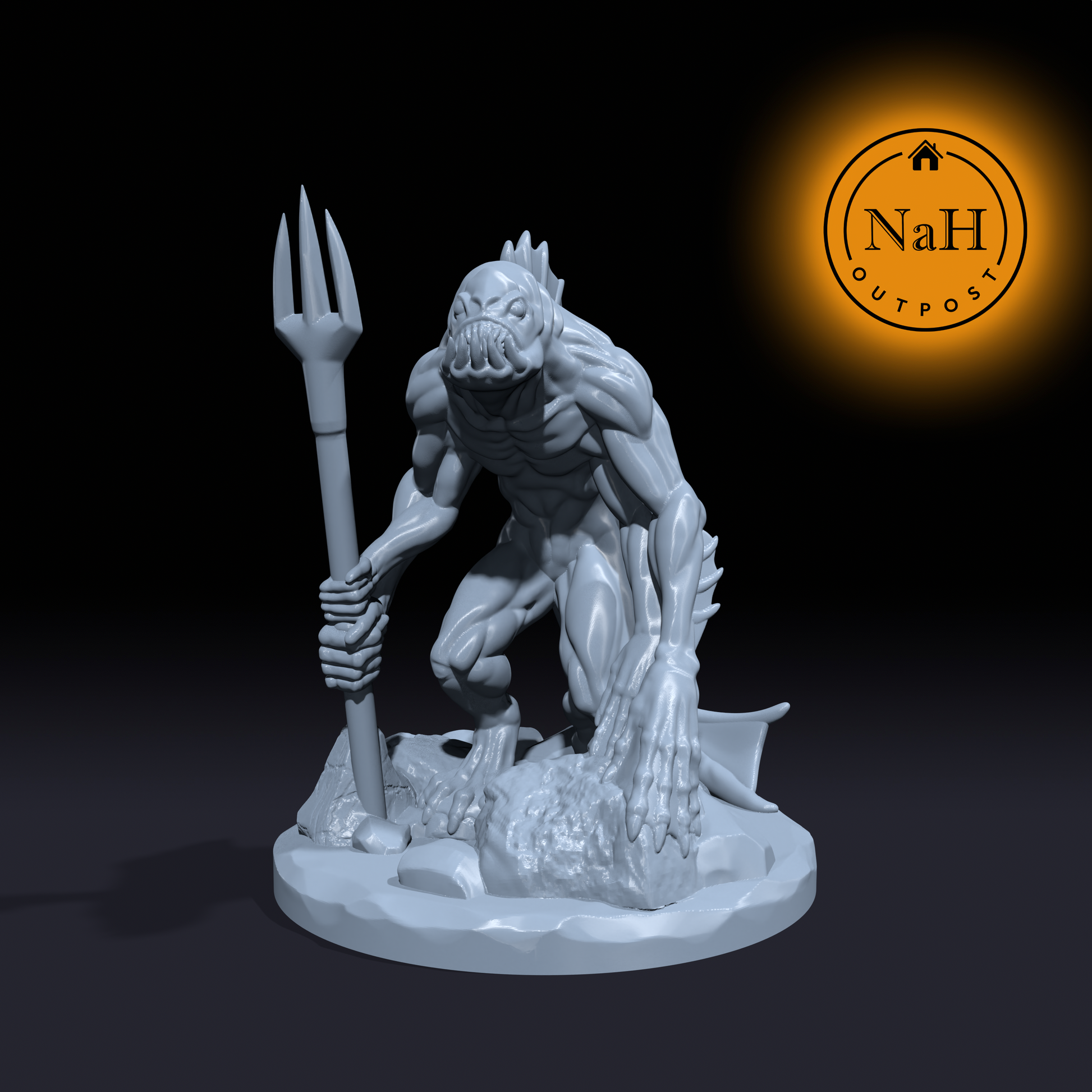 Coralbite, Spawn of the Depths | Sahuagin | Sahuagain Miniature for Tabletop games like D&D and War Gaming