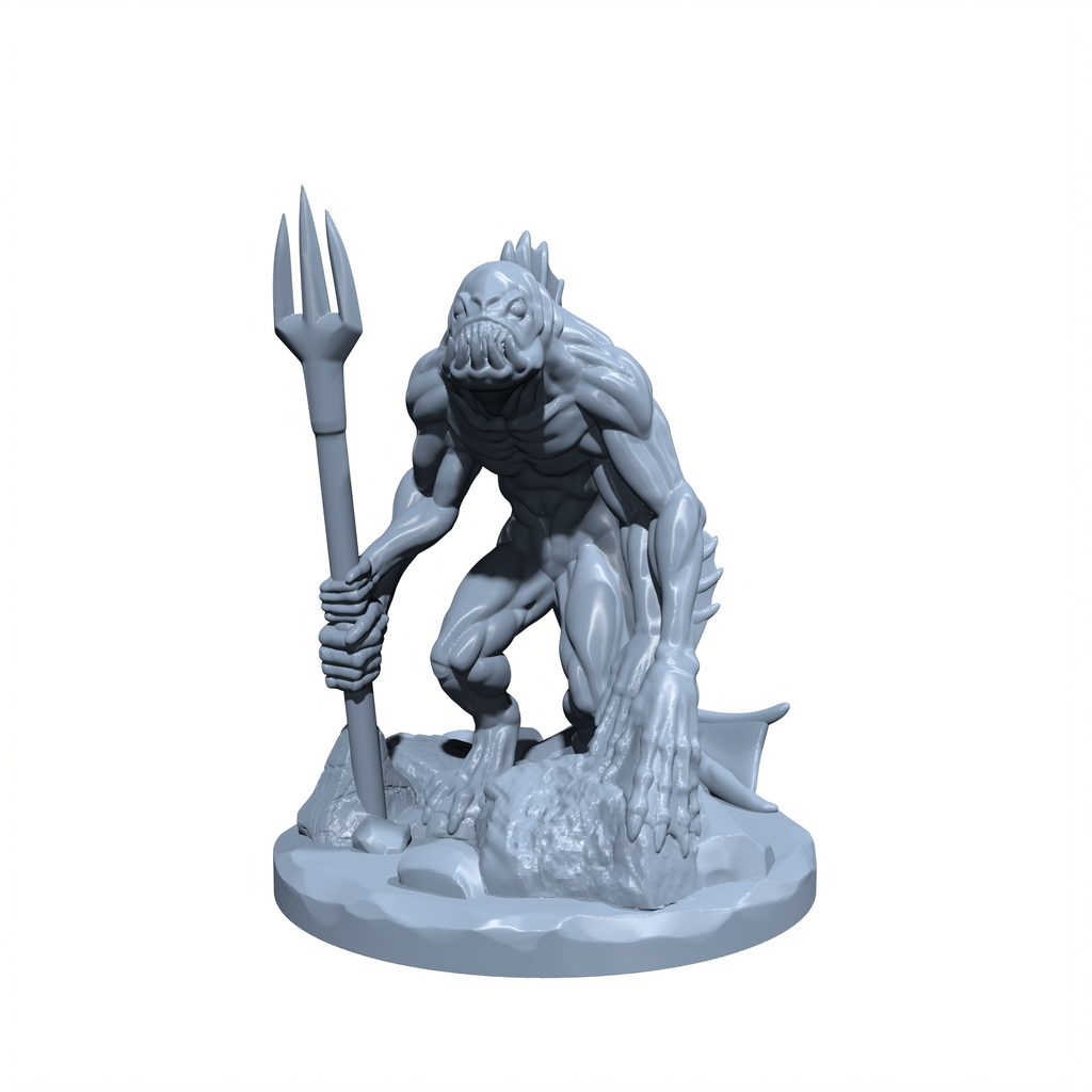 Coralbite, Spawn of the Depths | Sahuagin | Sahuagain Miniature for Tabletop games like D&D and War Gaming