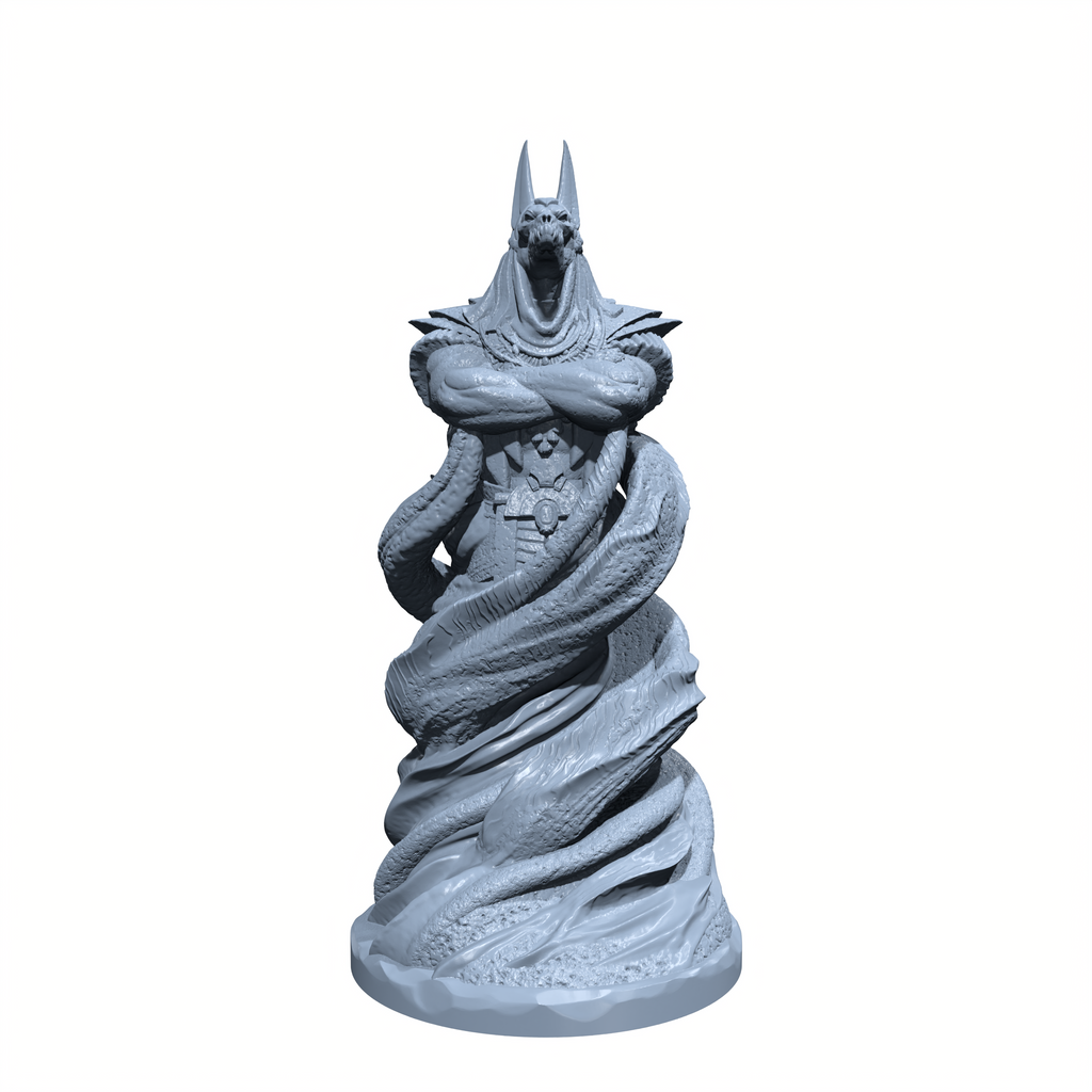 Amun-Re, the Dune Tempest | Sandstorm Anubian | Anubis Miniature for Tabletop games like D&D and War Gaming