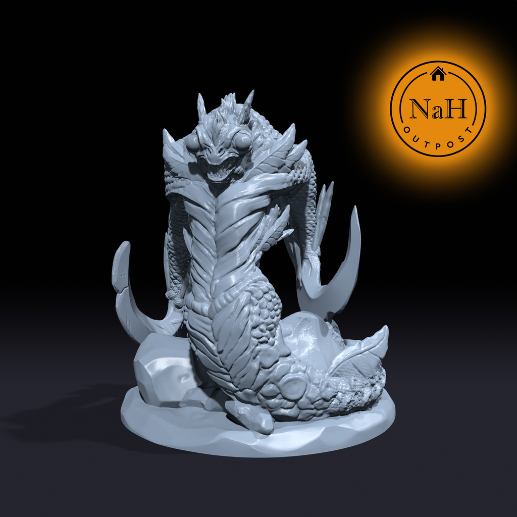 Scytheclaw, the Deepsea Demon | Wastrilith | Sea Fiend Miniature for Tabletop games like D&D and War Gaming