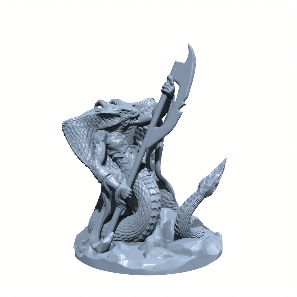 Venomfang, the Cobra Warrior | Snake Folk Abomination | Serpent Folk Miniature for Tabletop games like D&D and War Gaming