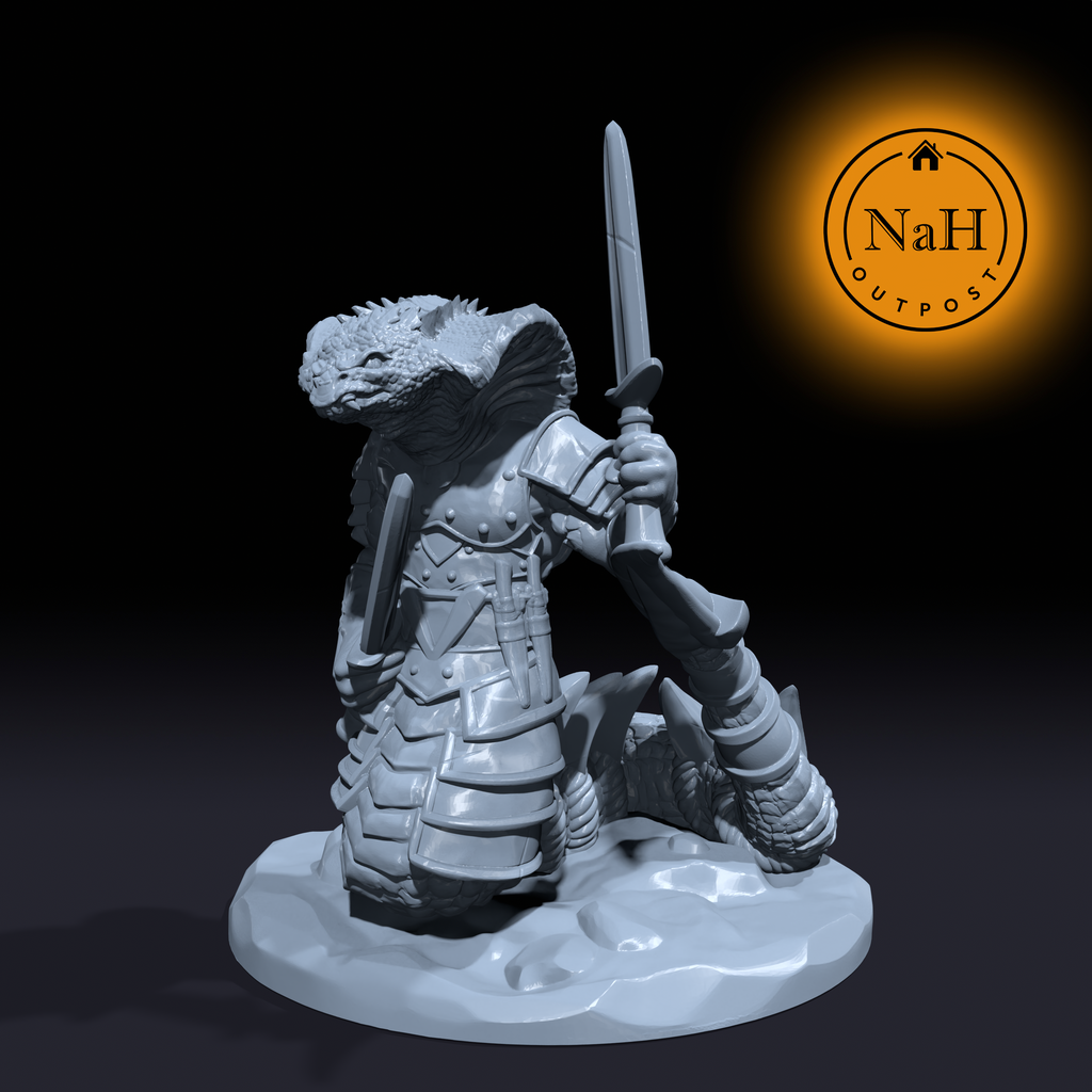 Venomheart, the Reptilian Outcast | Serpent Folk Pariah | Malison miniature for Tabletop games like D&D and War Gaming
