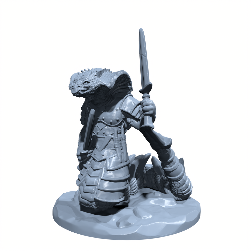 Venomheart, the Reptilian Outcast | Serpent Folk Pariah | Malison miniature for Tabletop games like D&D and War Gaming