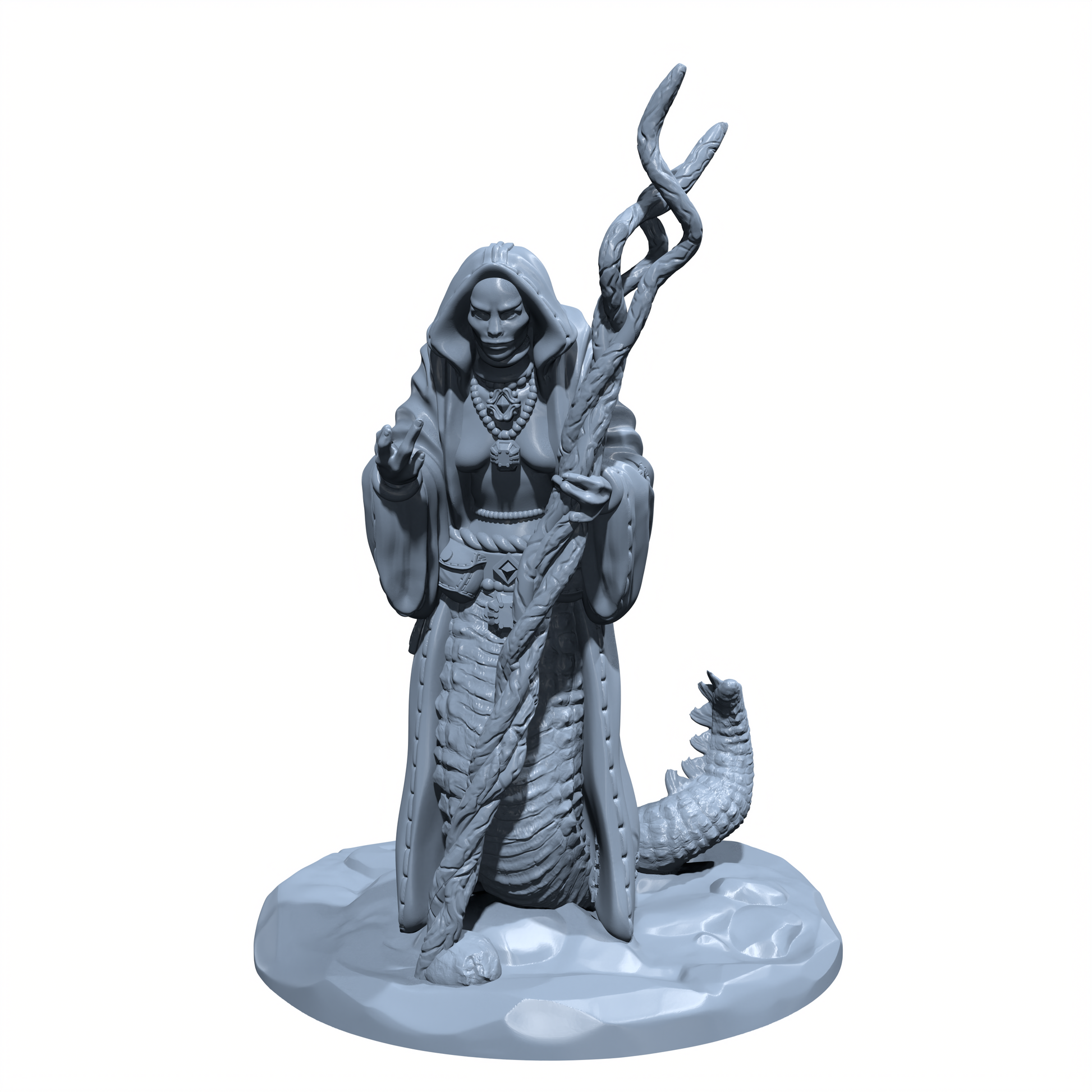 Hissfang, Weaver of Illusions | Serpent Witch | Serpentfolk | Sorcerer Miniature for Tabletop games like D&D 5e and TTRPG  War Gaming