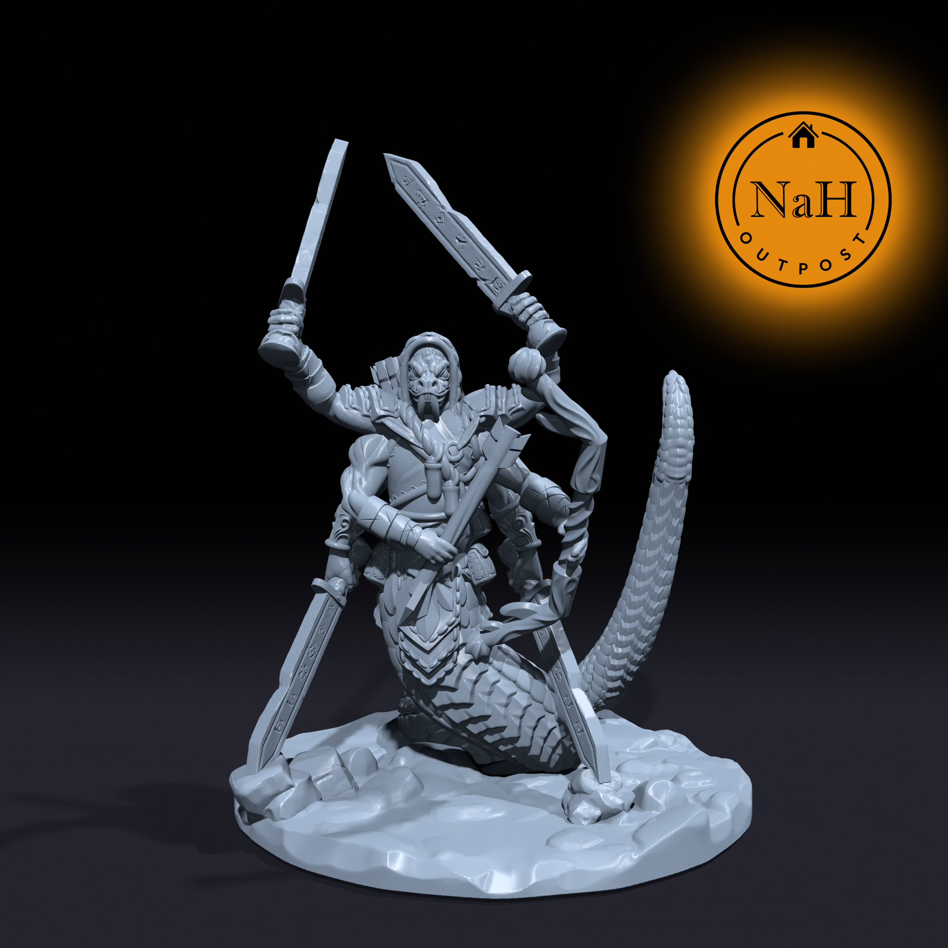 Viperstrike, the Deadly Ambusher | Serpentfolk Assassin |  Snake Humanoid Miniature for Tabletop games like D&D 5e and TTRPG  War Gaming