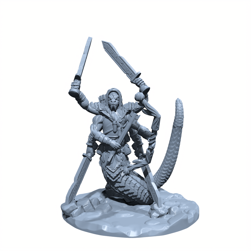 Viperstrike, the Deadly Ambusher | Serpentfolk Assassin |  Snake Humanoid Miniature for Tabletop games like D&D 5e and TTRPG  War Gaming