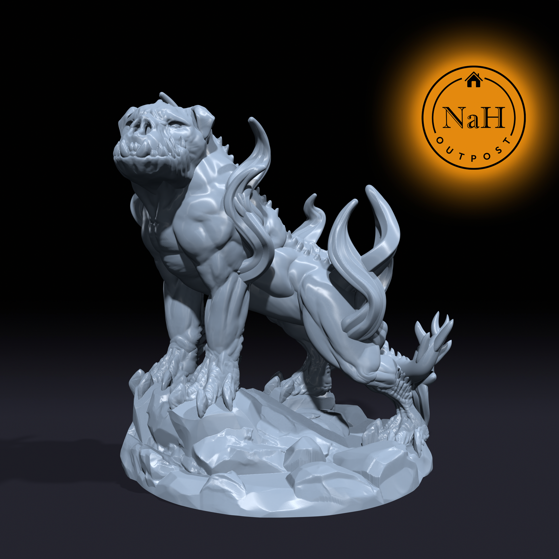 Smokemaw, the Demon Dog | Hell Hound | Shadow Hound Miniature for Tabletop games like D&D and War Gaming