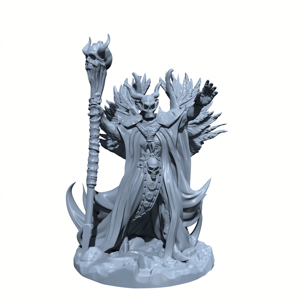 Silas Deathbringer | Shaman of Blight | Necromancer Miniature for Tabletop games like D&D 5e and TTRPG  War Gaming