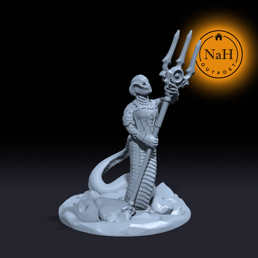 Venomheart, the Snakefolk Warlord | Abomination | Sharruk Miniature for Tabletop games like D&D and War Gaming