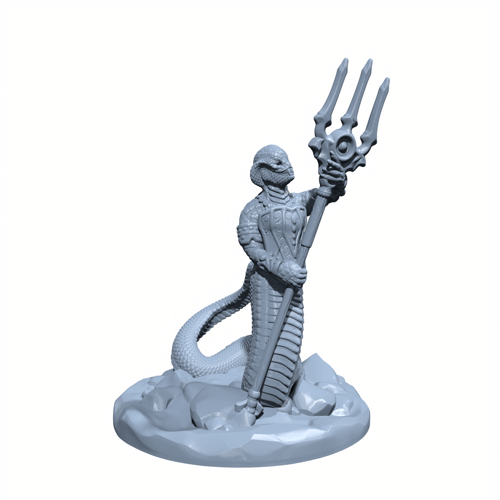 Venomheart, the Snakefolk Warlord | Abomination | Sharruk Miniature for Tabletop games like D&D and War Gaming