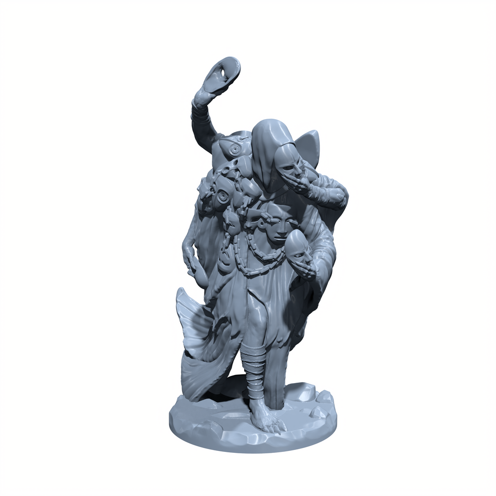 Whispermask, the Oracle of Many Faces | Shrouded Seer Miniature for Tabletop games like D&D and War Gaming