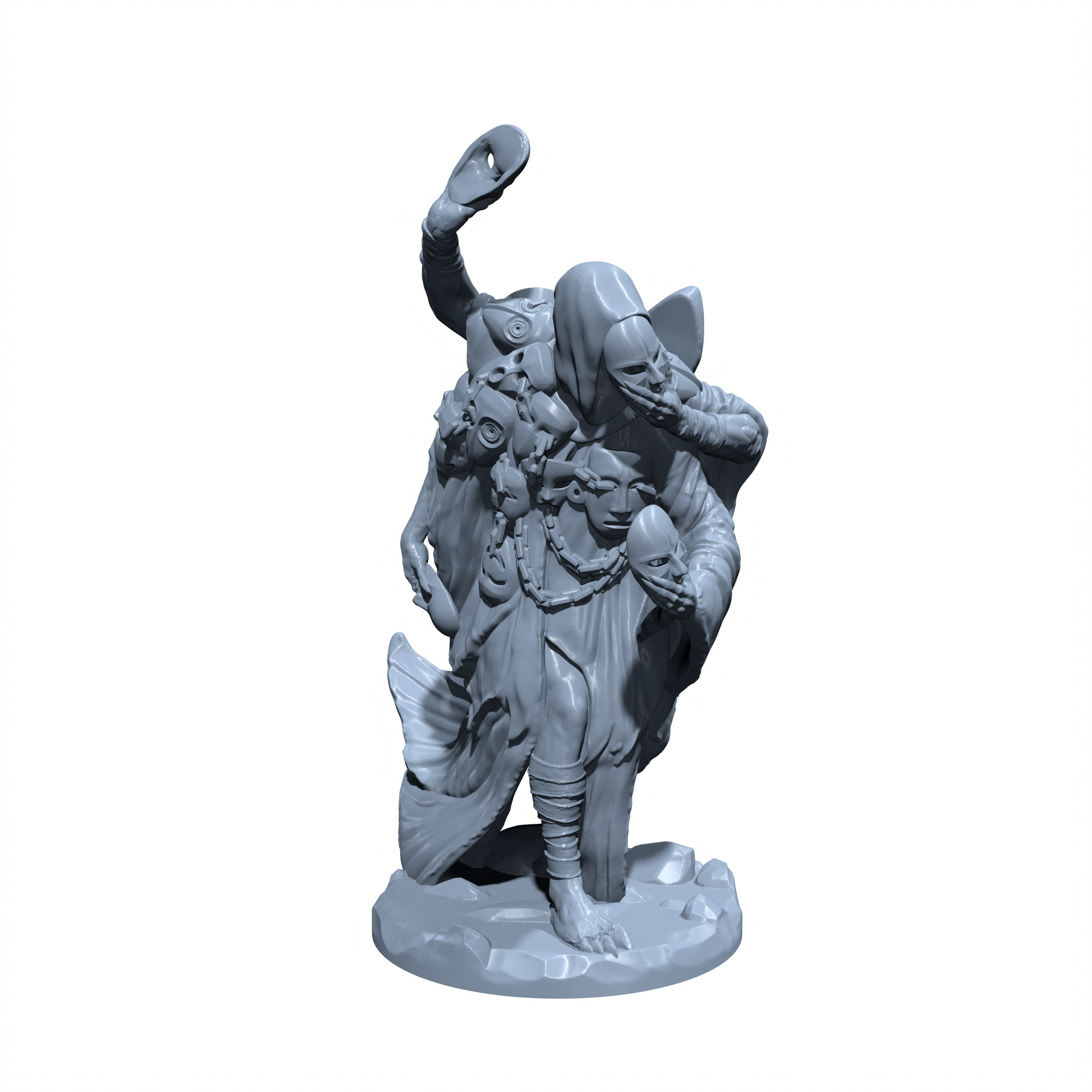Whispermask, the Oracle of Many Faces | Shrouded Seer Miniature for Tabletop games like D&D and War Gaming