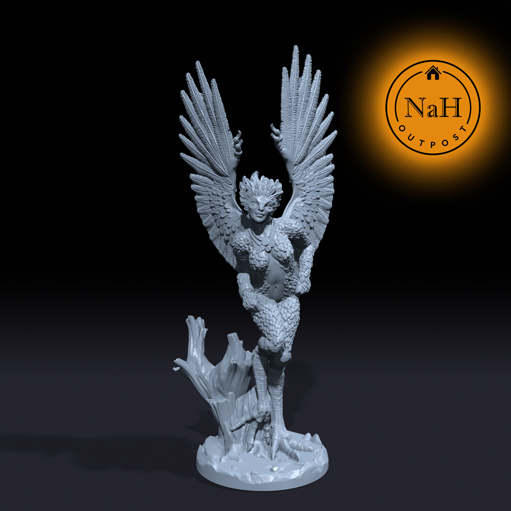 Shrike Bloodfeather | Harpy | Siren Miniature for Tabletop games like D&D and War Gaming