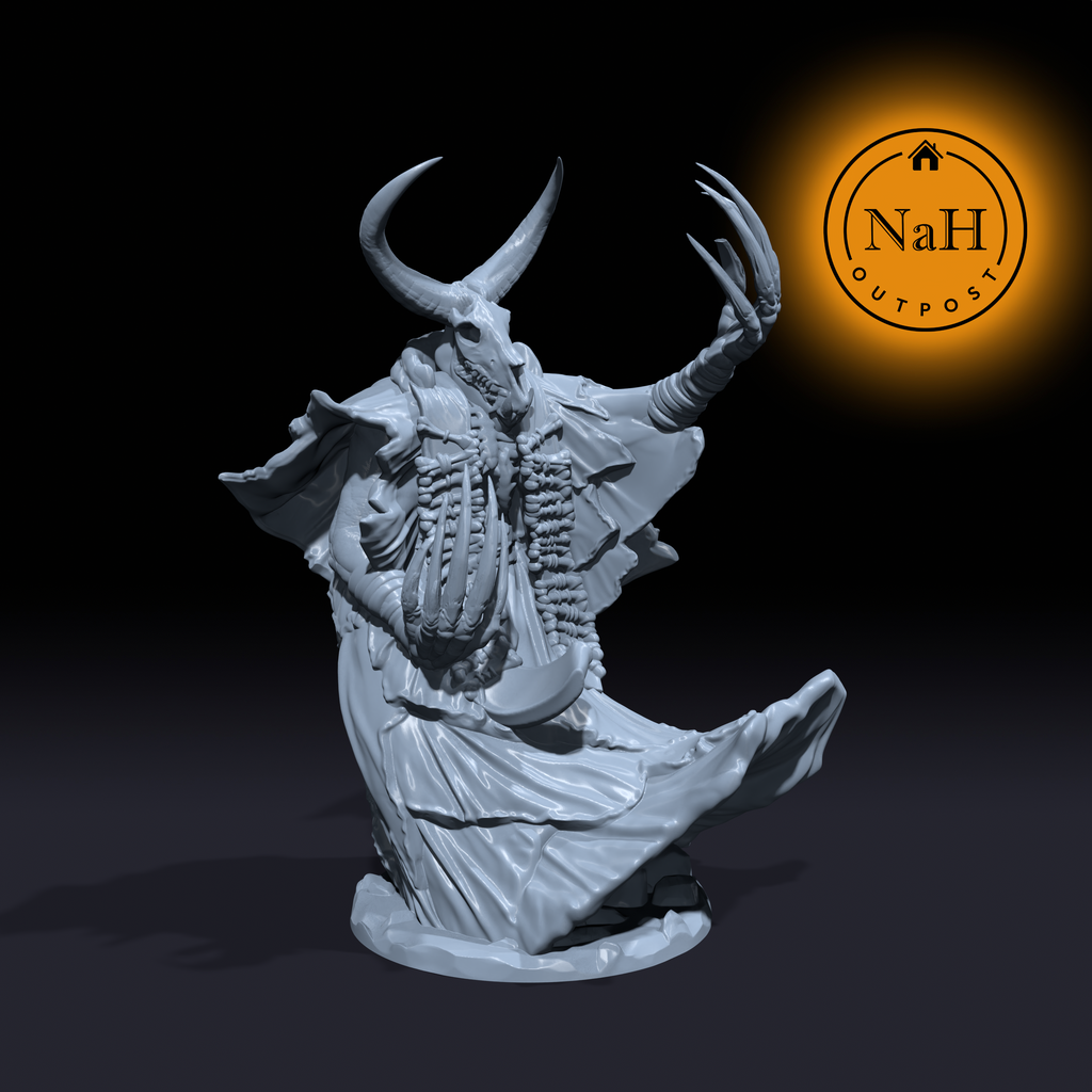 Bonechant, Weaver of Death Magic | Skull Gheist | Skull taker Miniature for Tabletop games like D&D and War Gaming