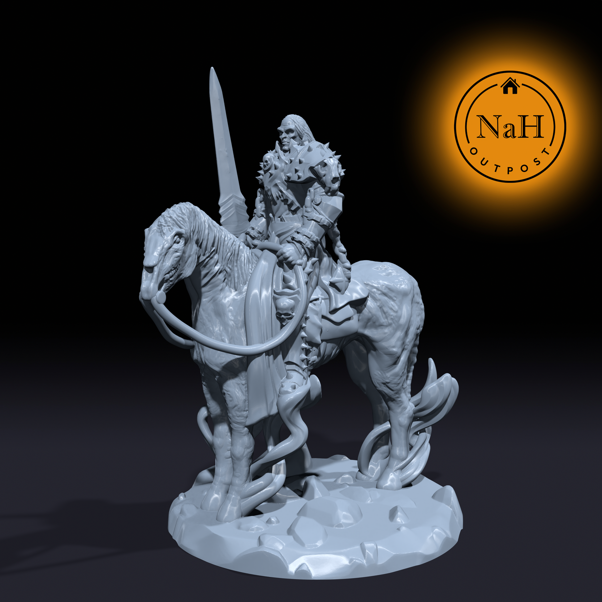 Mortus Shadowrend | Wight | Spectral Knight | Miniature for Tabletop games like D&D and War Gaming
