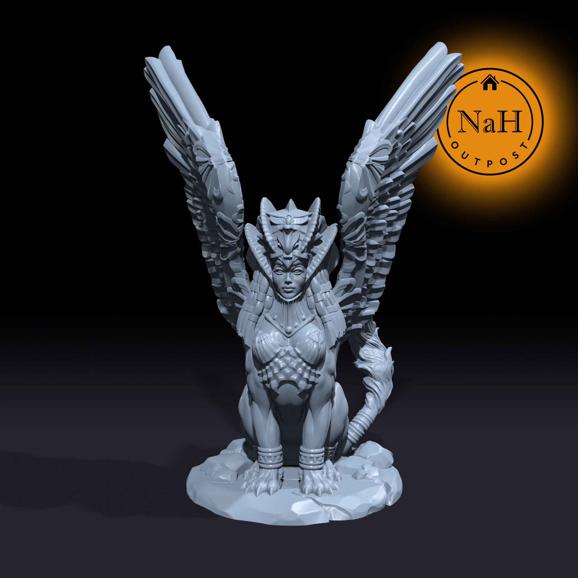 Sandwhisper, the Ancient Guardian | Sphinx Miniature for Tabletop games like D&D and War Gaming