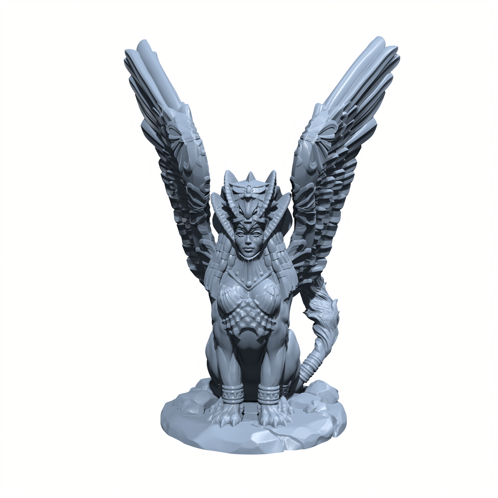 Sandwhisper, the Ancient Guardian | Sphinx Miniature for Tabletop games like D&D and War Gaming