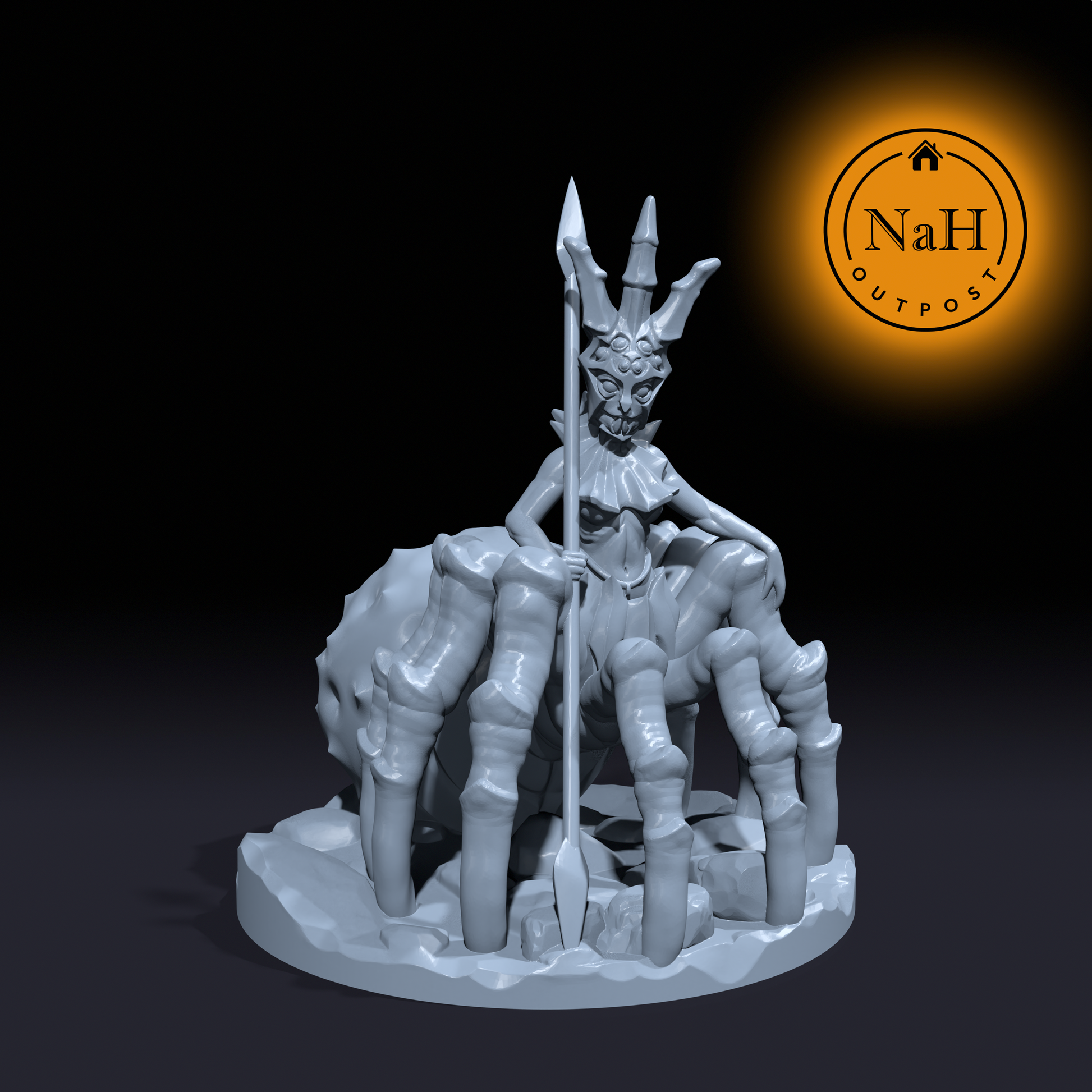 Widowheart, the Drow Priestess | Drider | Spyder Queen Miniature for Tabletop games like D&D and War Gaming