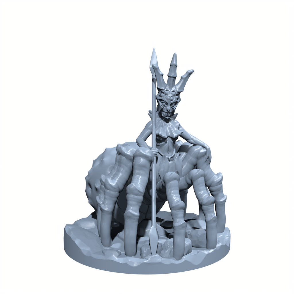 Widowheart, the Drow Priestess | Drider | Spyder Queen Miniature for Tabletop games like D&D and War Gaming