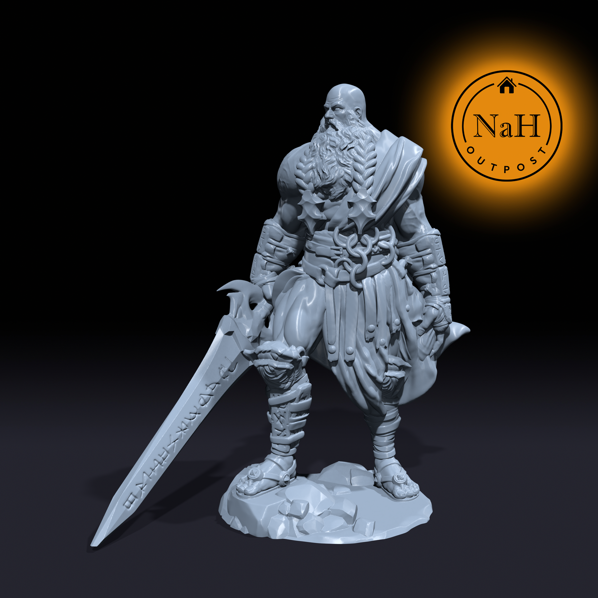 Thorvald Bladeborn | Barbarian Storm Giant Miniature for Tabletop games like D&D and War Gaming
