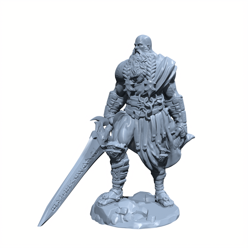 Thorvald Bladeborn | Barbarian Storm Giant Miniature for Tabletop games like D&D and War Gaming
