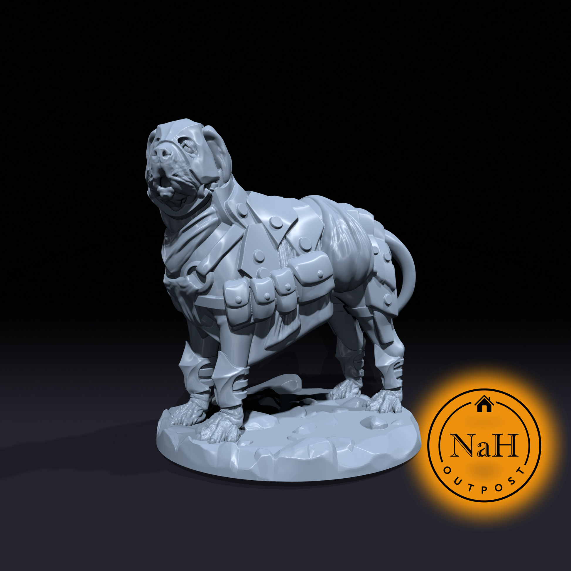 Armored War Dog | Miniature for Tabletop games like D&D and War Gaming