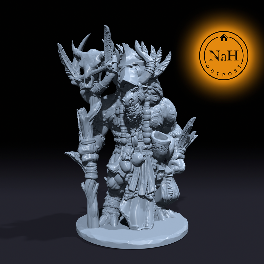 Stormscar, the Minotaur Mystic | Taurrus Shaman Miniature for Tabletop games like D&D and War Gaming
