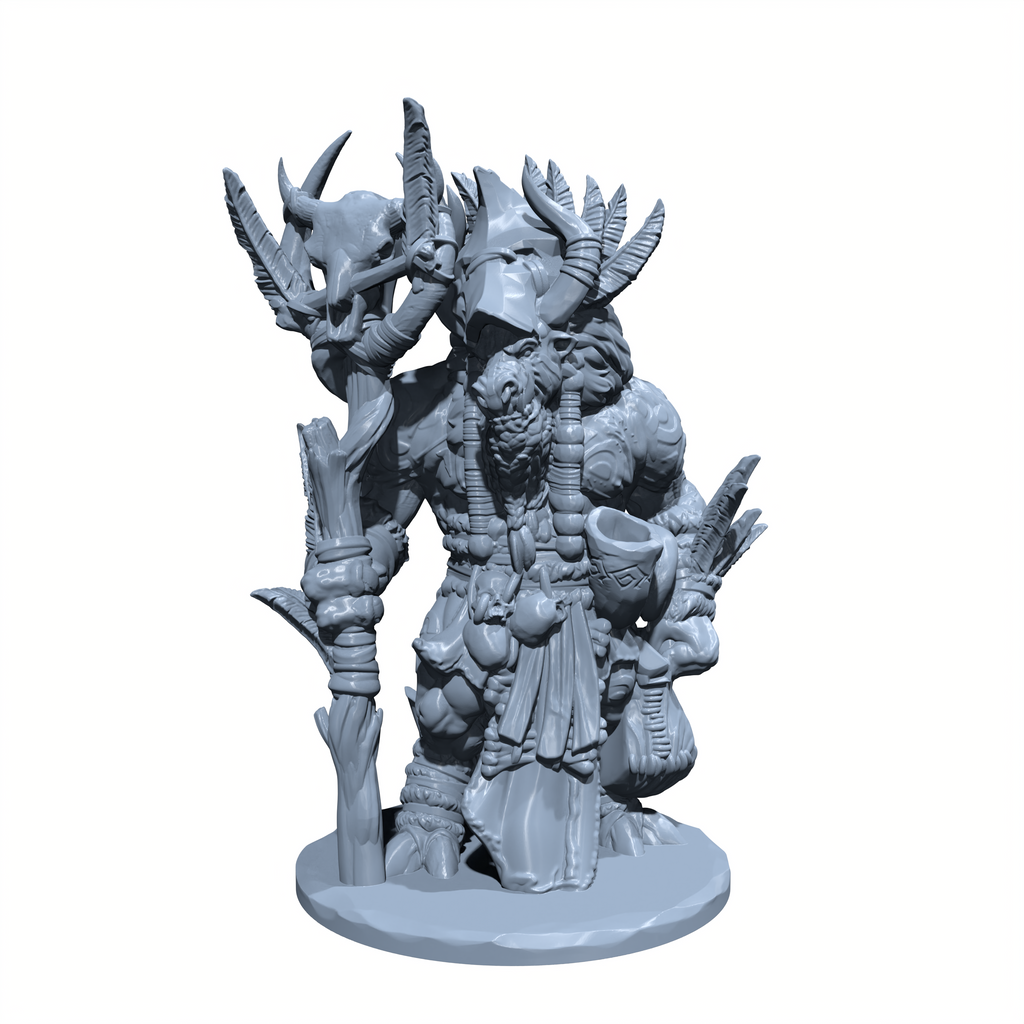 Stormscar, the Minotaur Mystic | Taurrus Shaman Miniature for Tabletop games like D&D and War Gaming