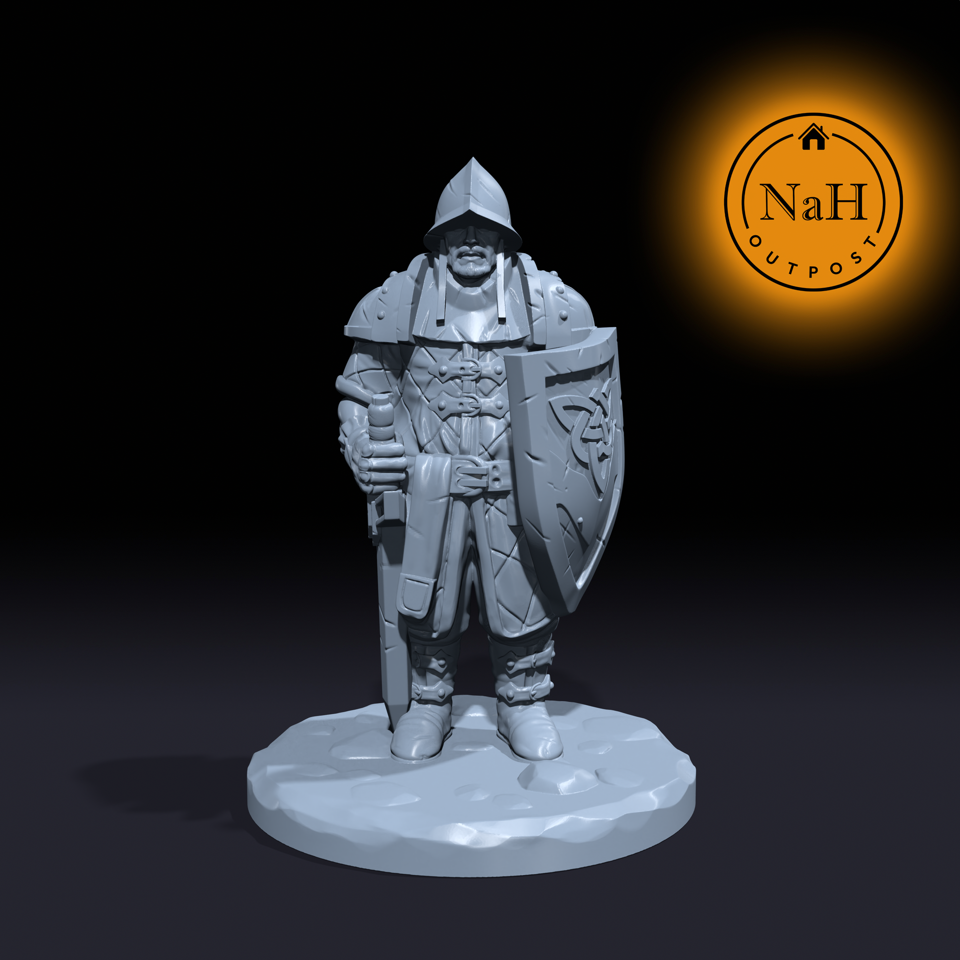 Marcus, the Garrison Soldier | Civilian Townsfolk | Town Guard Miniature for Tabletop games like D&D and War Gaming