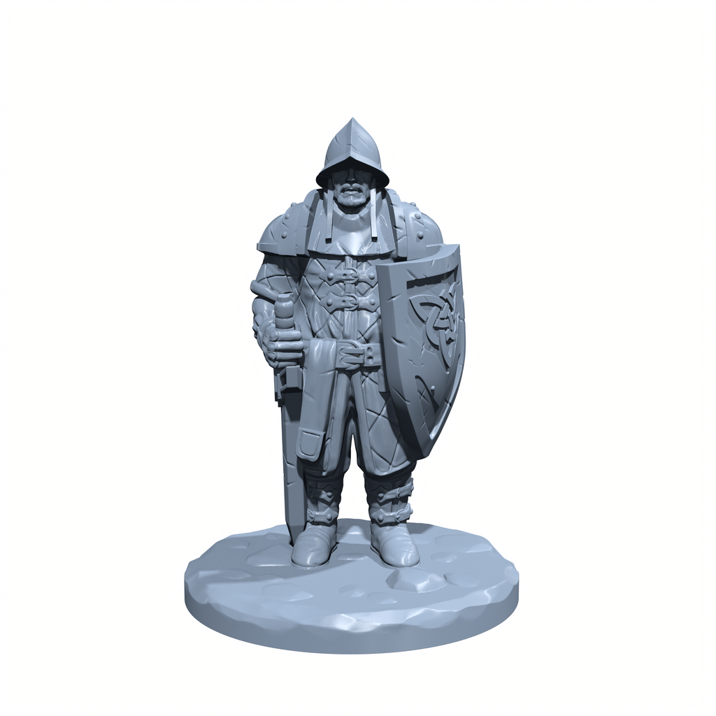 Marcus, the Garrison Soldier | Civilian Townsfolk | Town Guard Miniature for Tabletop games like D&D and War Gaming