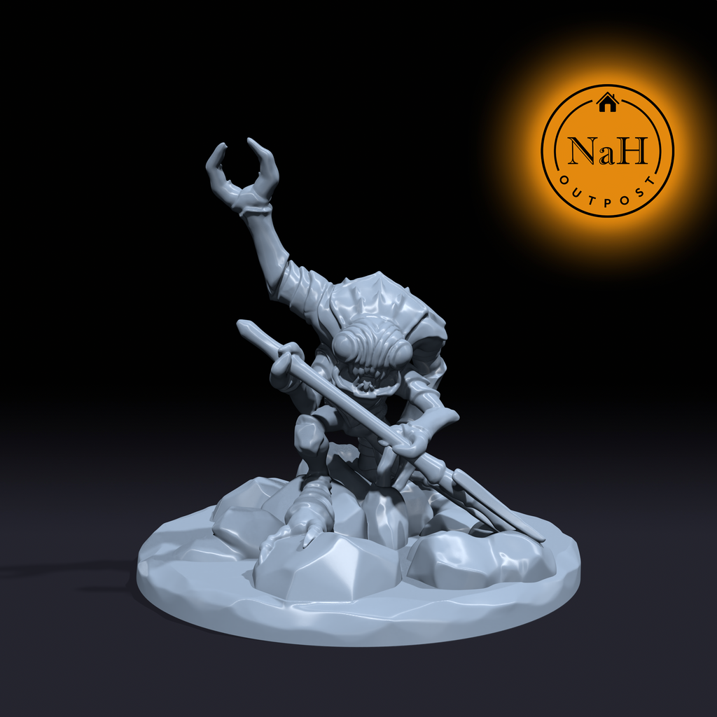 Chitinblade, the Mezzoloth | Trident Fiend | Miniature for Tabletop games like D&D and War Gaming