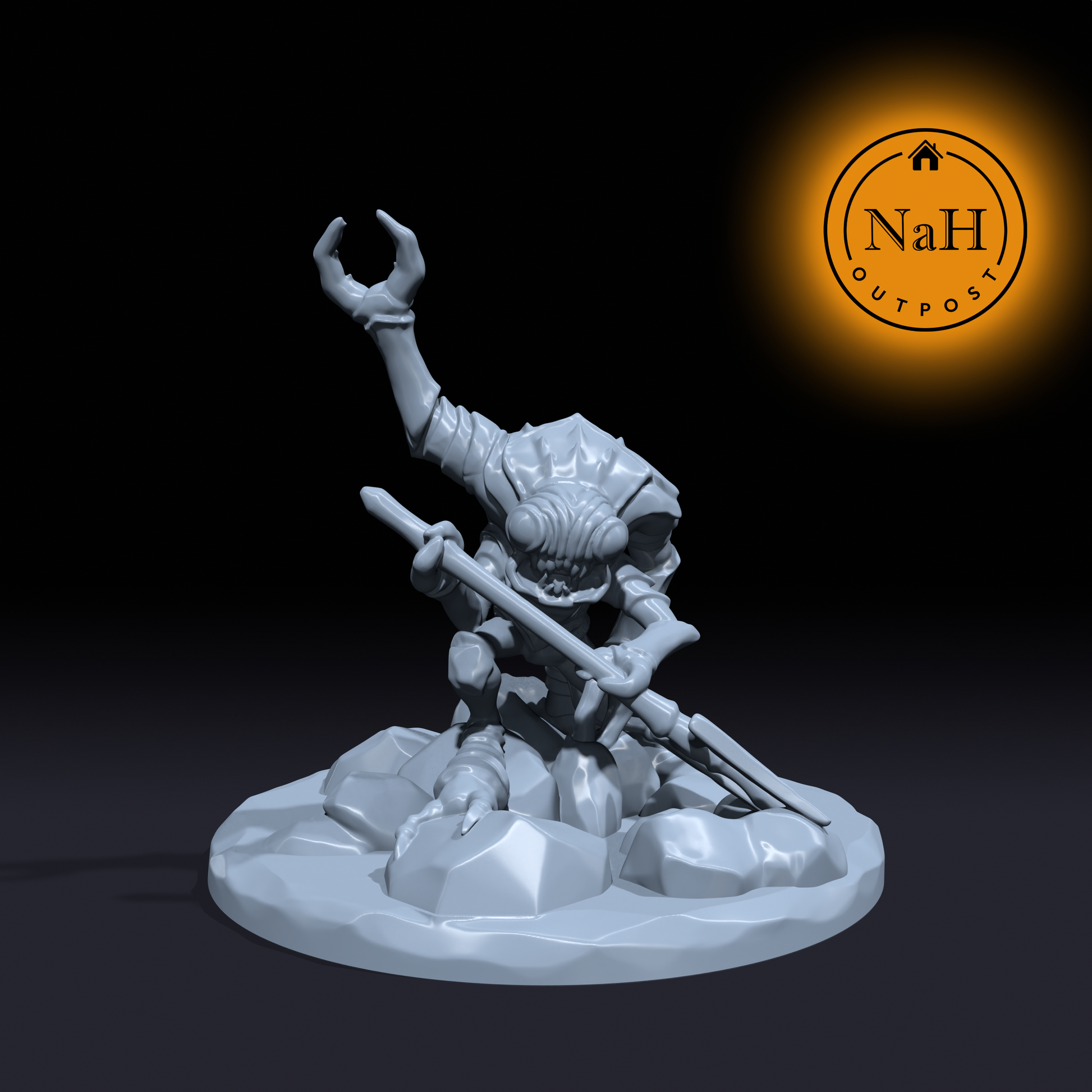 Chitinblade, the Mezzoloth | Trident Fiend | Miniature for Tabletop games like D&D and War Gaming