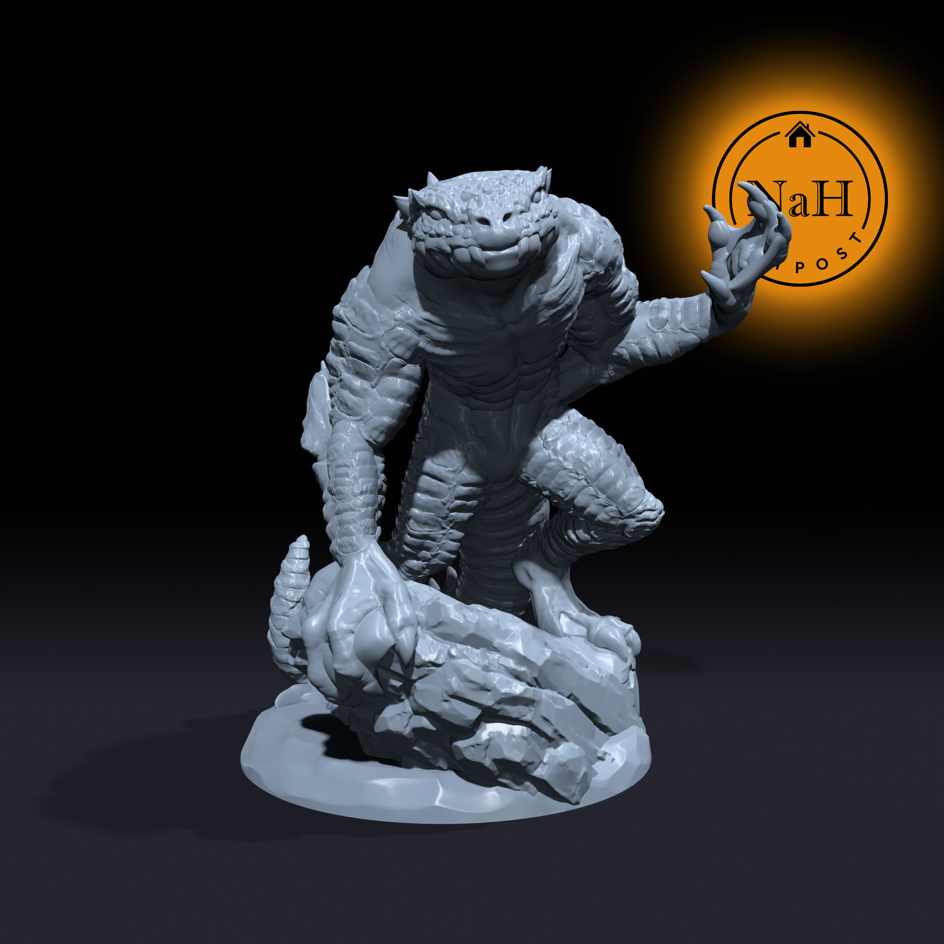 Scaleshriek, Terror of the Depths | Troglodyte Miniature for Tabletop games like D&D and War Gaming
