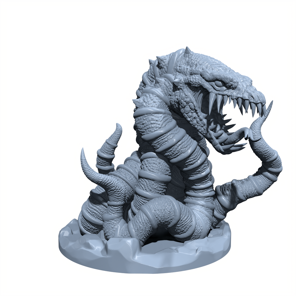 Tunnelshriek, Eater of the Underdark | Tunnel Squid Miniature for Tabletop games like D&D 5e and TTRPG  War Gaming