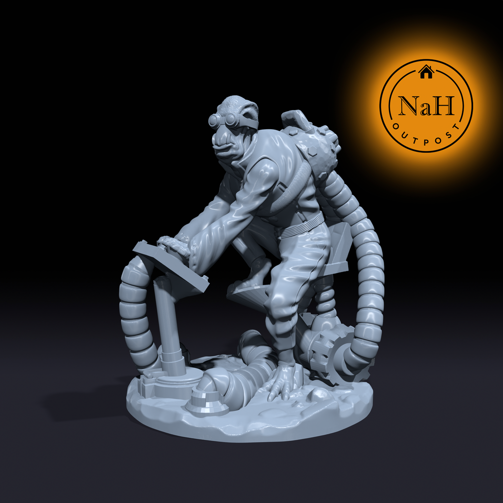 Twisted Artificer | Malformed Dragonborn Miniature for Tabletop games like D&D and War Gaming