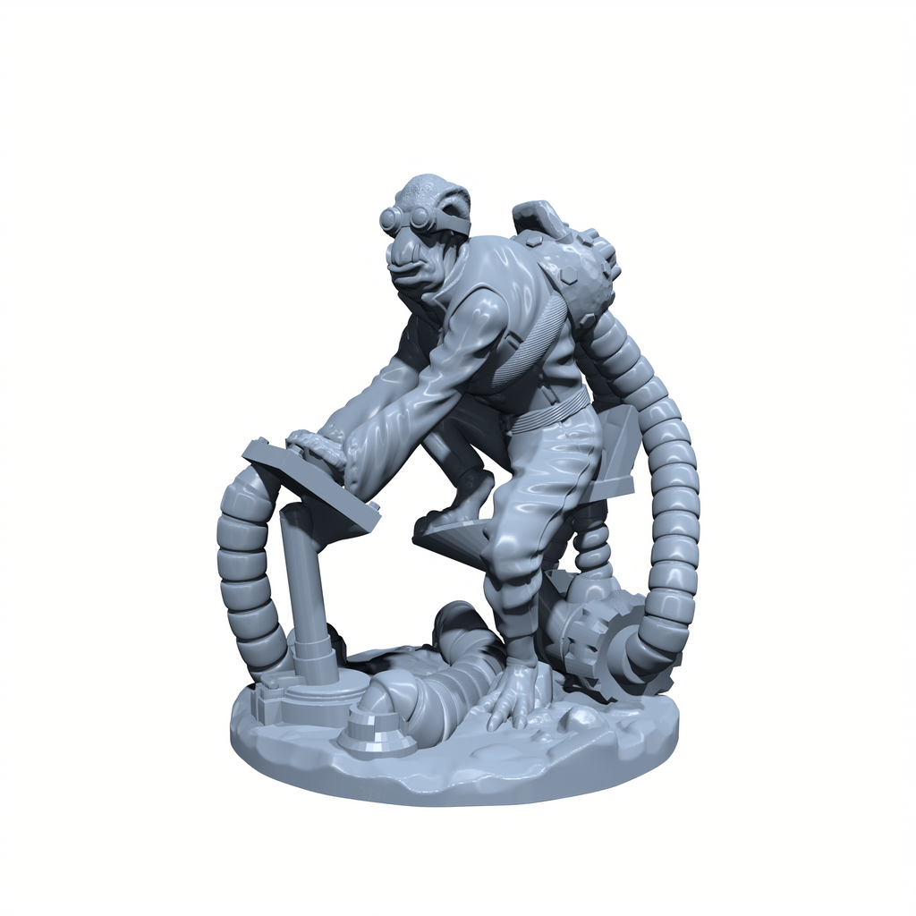 Twisted Artificer | Malformed Dragonborn Miniature for Tabletop games like D&D and War Gaming