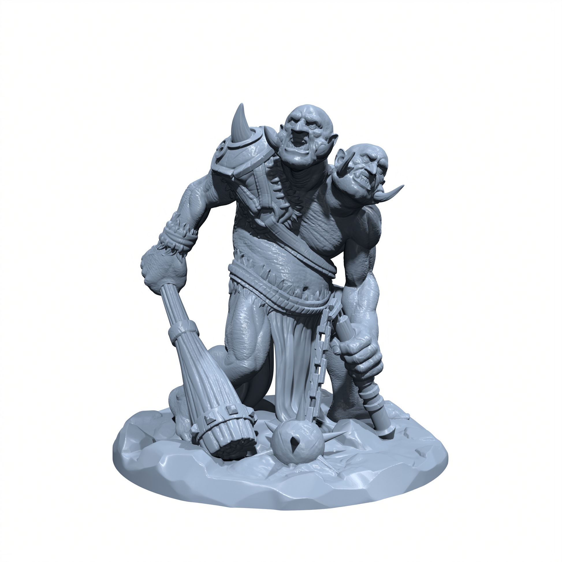 Maulgrin and Skullcracker | Ettin | Two Headed Ogre Miniature for Tabletop games like D&D and War Gaming