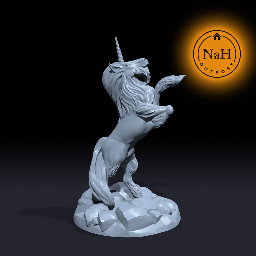Silverhorn, the Forest Spirit | Unicorn Miniature for Tabletop games like D&D and War Gaming