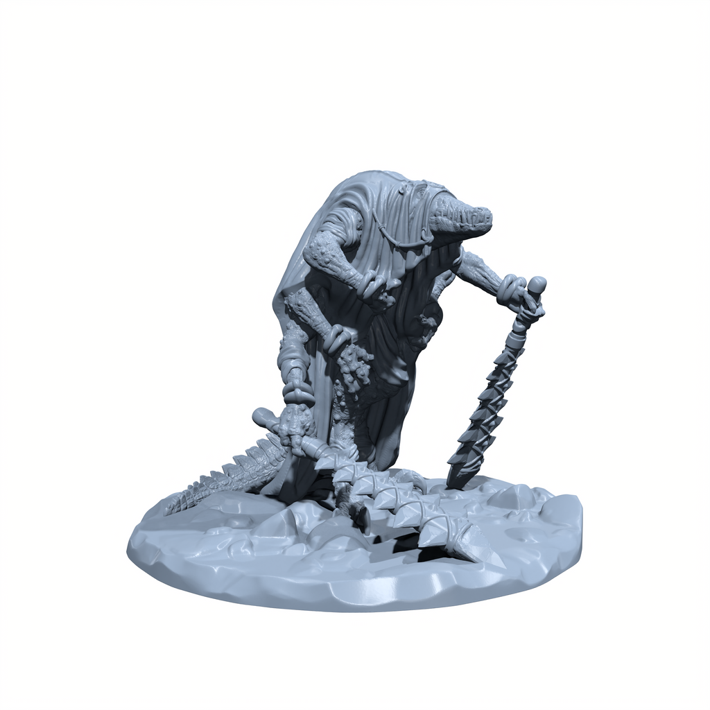 Soothscales, the All-Seeing | Warped Lizardfolk Miniature for Tabletop games like D&D and War Gaming| Dungeons and Dragons Mini