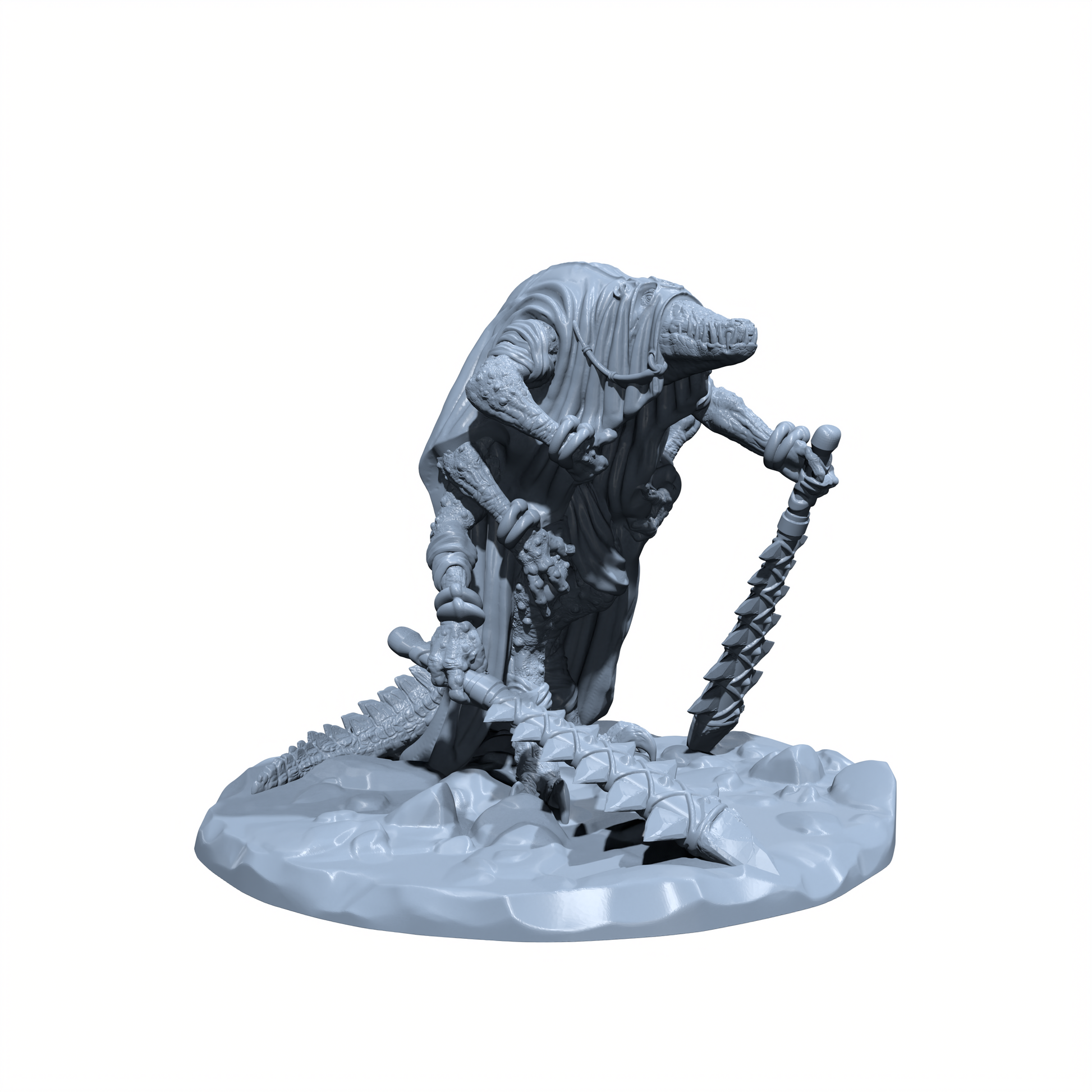 Soothscales, the All-Seeing | Warped Lizardfolk Miniature for Tabletop games like D&D and War Gaming| Dungeons and Dragons Mini