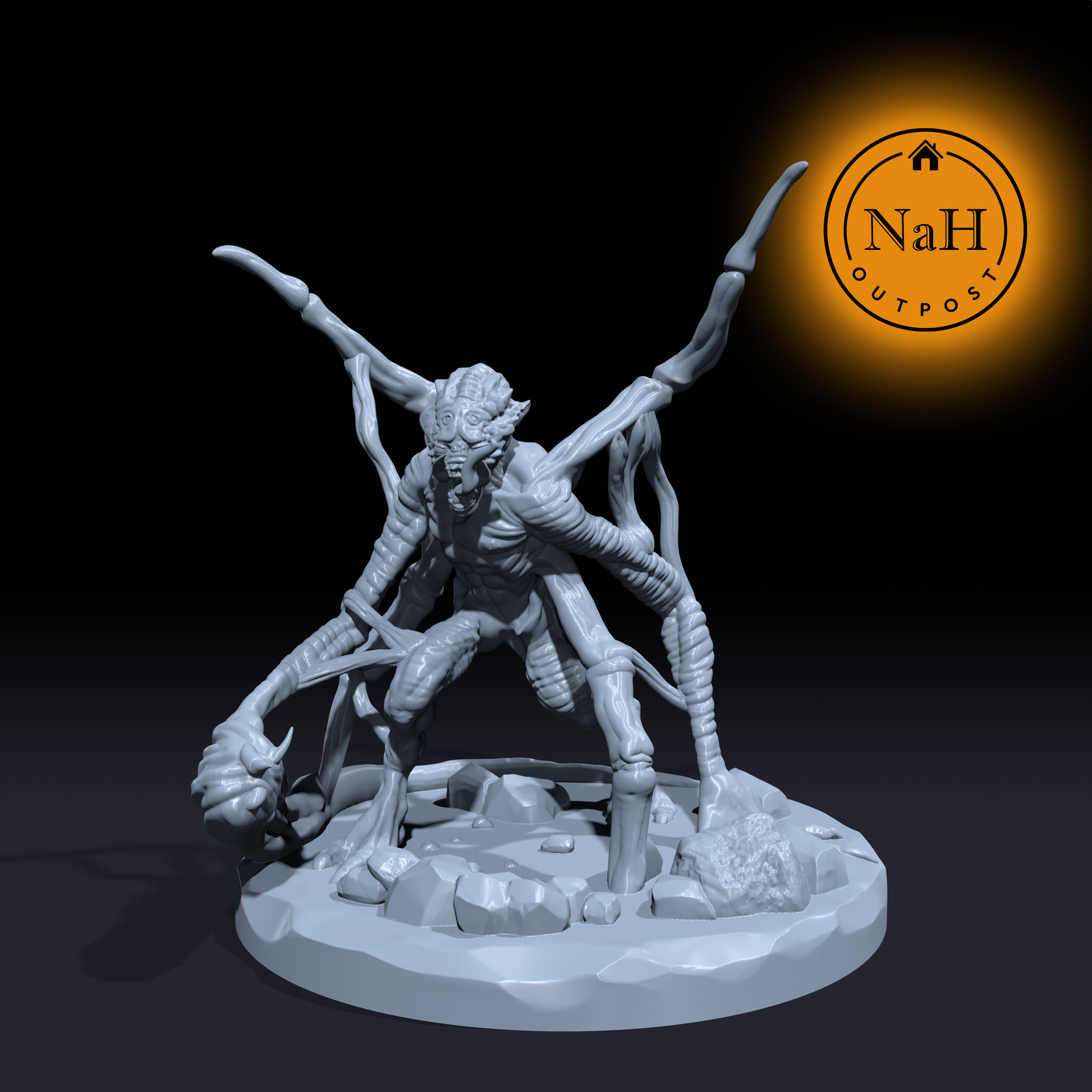 Web Weaver, the Many-Armed Menace | Web Golem Miniature for Tabletop games like D&D and War Gaming