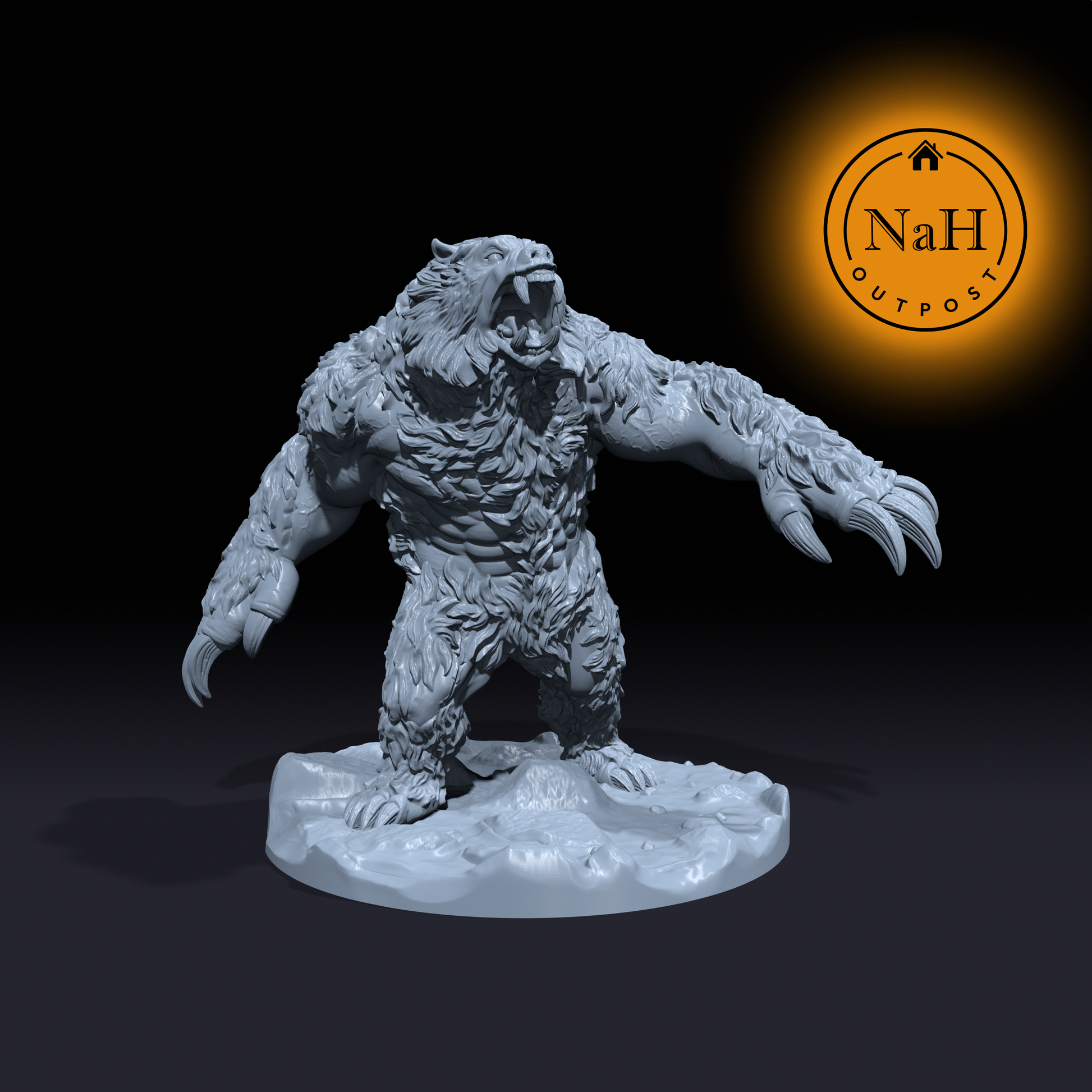 Moonscar, the Rage of the Wild | Were Bear | Dire Bear Miniature for Tabletop games like D&D and War Gaming
