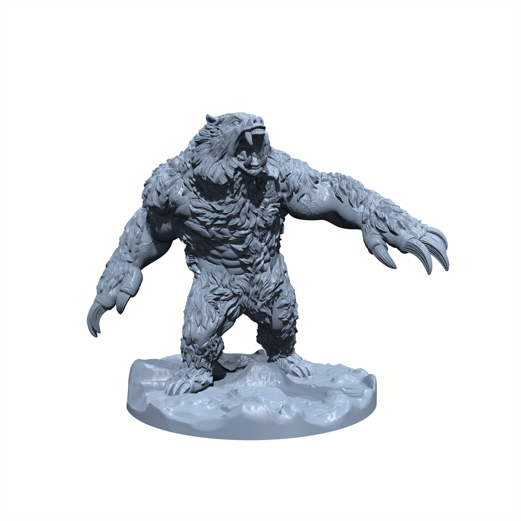 Moonscar, the Rage of the Wild | Were Bear | Dire Bear Miniature for Tabletop games like D&D and War Gaming